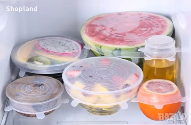 Комплект 6 броя силиконови капаци, снимка 9 - Аксесоари за кухня - 44729788