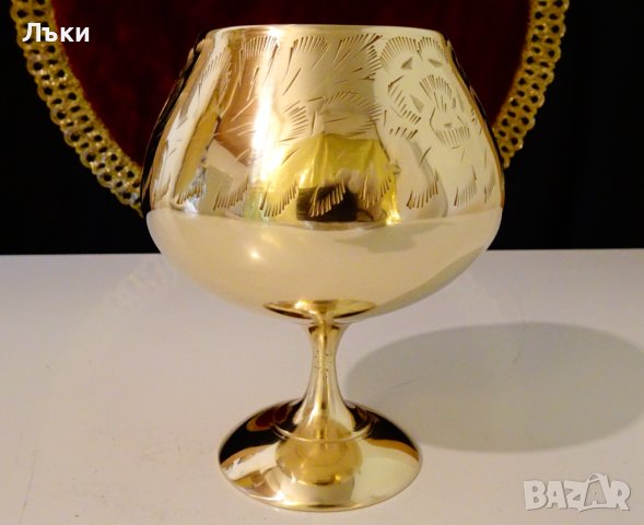 Английска бронзова чаша за бренди,коняк. , снимка 2 - Антикварни и старинни предмети - 37716525