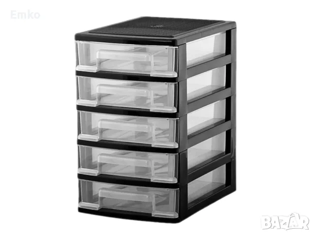 Пластмасов органайзер с 5 чекмеджета 15,5 × 22 × 25 см
