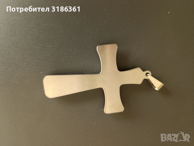Голям кръст 9х5 см. мед.стомана, снимка 2 - Колиета, медальони, синджири - 50713215