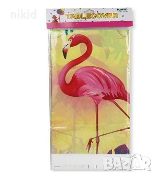 Фламинго жълти найлонова покривка за парти рожден ден, снимка 2 - Покривки за маси - 27242145