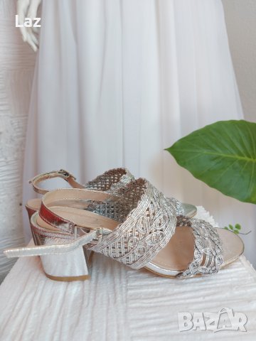 официални сватбени обувки с нисък стабилен ток, снимка 3 - Дамски обувки на ток - 37702373