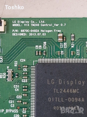 TOSHIBA 47L7453D  PE1168  V71A00029501 PSLF226A01A   PE1159  6870C-0482A  LC470DUK(SG)(K2), снимка 11 - Части и Платки - 53357480