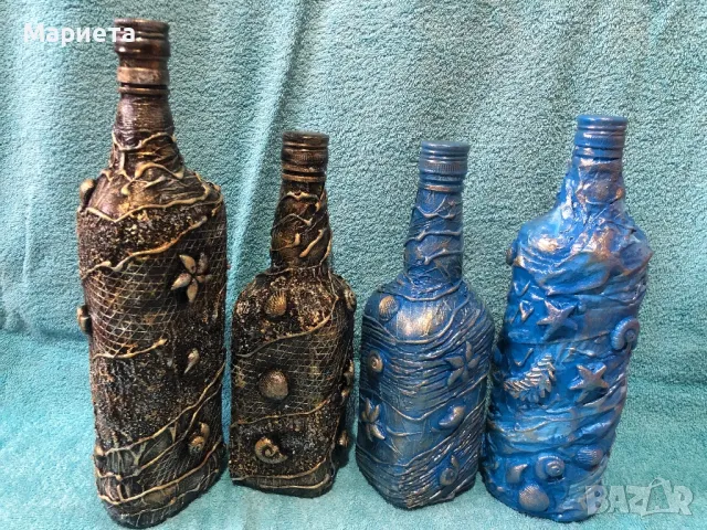 Бутилки декорирани, снимка 7 - Ръчно изработени сувенири - 33848909