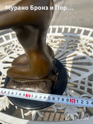 Бронзова скулптура "Коленичила гола девойка" – Paul Ponsard (По Понсар), Арт Деко, 32 см, 4.4 кг, снимка 5 - Антикварни и старинни предмети - 53981937