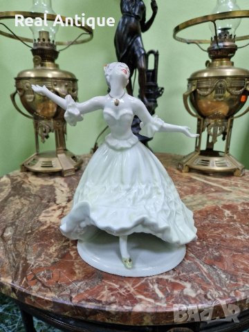 Уникат - превъзходна антикварна колекционерска румънска порцеланова фигура ARPO, снимка 4 - Антикварни и старинни предмети - 44413431