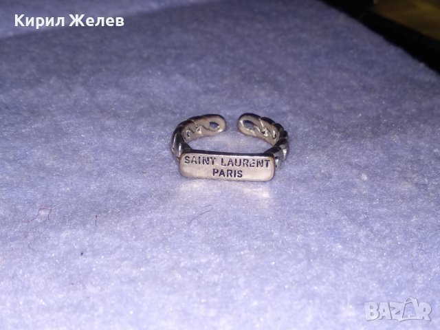 SAINT LAURENT PARIS Марков ПОСРЕБРЕН с ПЕЧАТ S925 БУТИКОВ АРТ ПРЪСТЕН от БЛАГОРОДНА СТОМАНА 34402