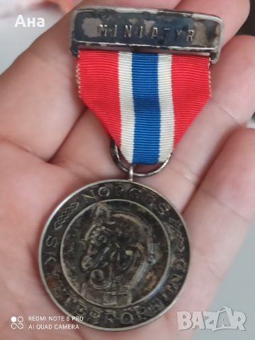 норвежки сребърен медал проба 830 , снимка 4 - Антикварни и старинни предмети - 42055087