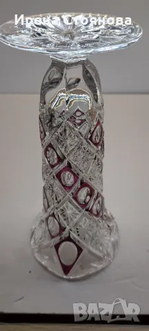 Винтидж кристална ваза, оловен кристал, Германия. 25 см, снимка 2 - Вази - 47824671