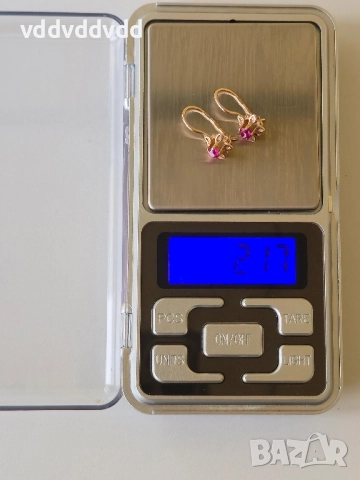 СССР златни обеци 14 карата, снимка 2 - Обеци - 52120428