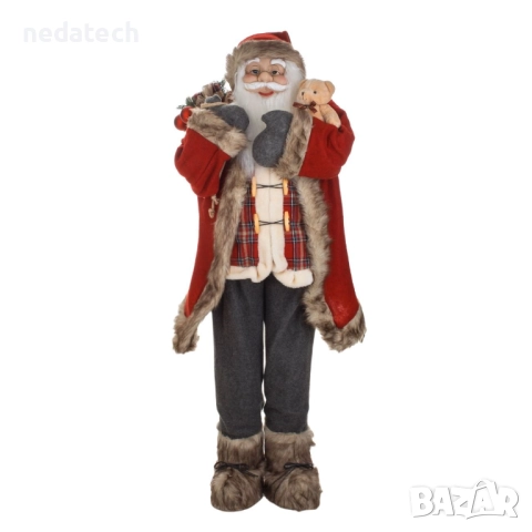 Дядо Коледа с чувал и мече, 120 cm