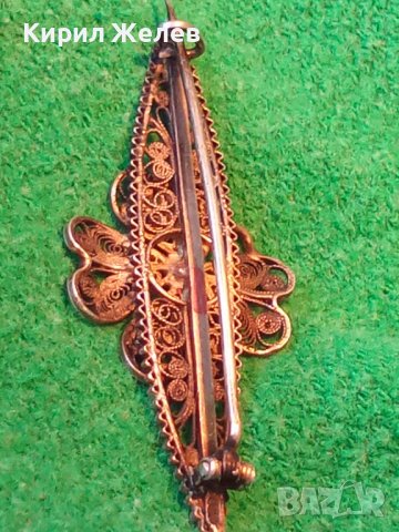 ЮВЕЛИРНО РЪЧНО ИЗРАБОТЕНА СТАРИННА СРЕБЪРНА ФЛОРАЛНА БРОШКА АРТ НУВО РЕТРО АРТ БИЖУ ФИЛИГРАН 17254, снимка 3 - Антикварни и старинни предмети - 31196307