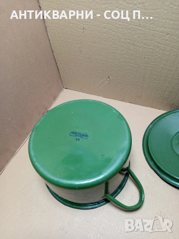 Соц Стара Емайлирана Тенджера. , снимка 10 - Антикварни и старинни предмети - 51781513