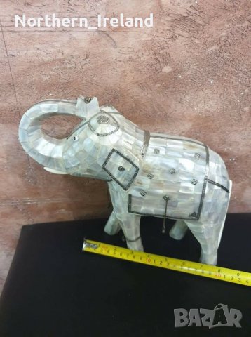 Статуетка слон - седеф , снимка 3 - Антикварни и старинни предмети - 37292819