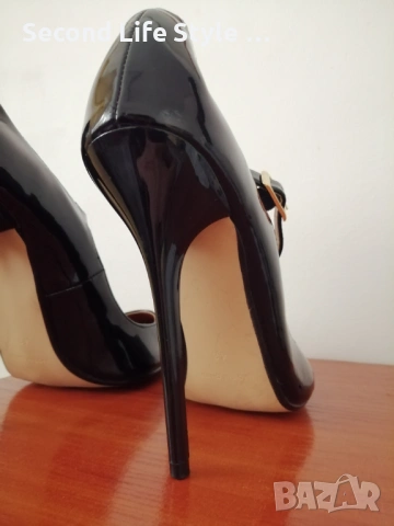 №43 унисекс - мъжки/дамски обувки на висок ток с остър връх и закопчаване с катарама -Hey Si Mey , снимка 9 - Официални обувки - 54217291