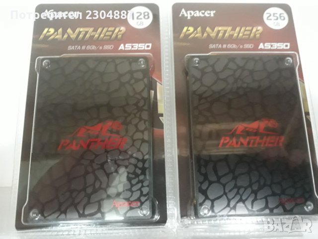 Продавам нови SSD-та "Apacer Panther"256GB , 128GB., снимка 1 - Твърди дискове - 26030986