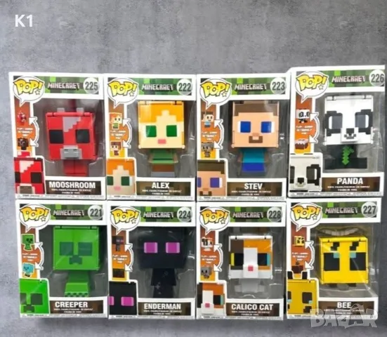 Funko Pop Трансформиращи се фигурки 2в1 Майнкрафт, Minecraft фигура Steve/Alex/Bee/Creeper/Фънко Поп