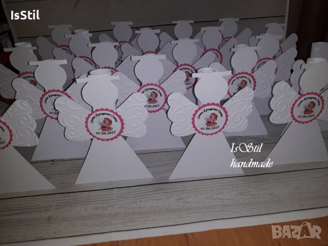 Покана за кръщене ангел с папирус - покани кръщене ангелче,1 вариант, снимка 4 - Покани - 37669771