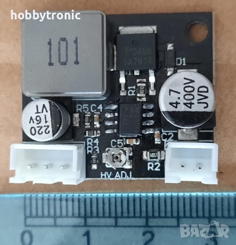 Маломощен повишаващ преобразувател за газоразрядни индикатори Nixie 5-12V ->200-220V