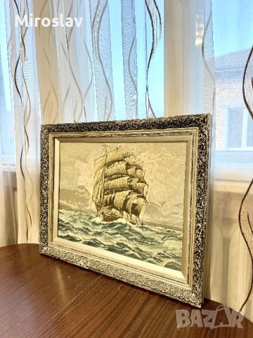 Гоблен 90 на 70см. Ръчно шит - дървена рамка