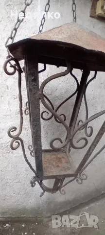 Стар,огромен фенер,полюлей,ковано желязо, снимка 6 - Антикварни и старинни предмети - 47992625
