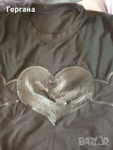 Блуза с пайети и тюл, снимка 2 - Тениски - 36566923