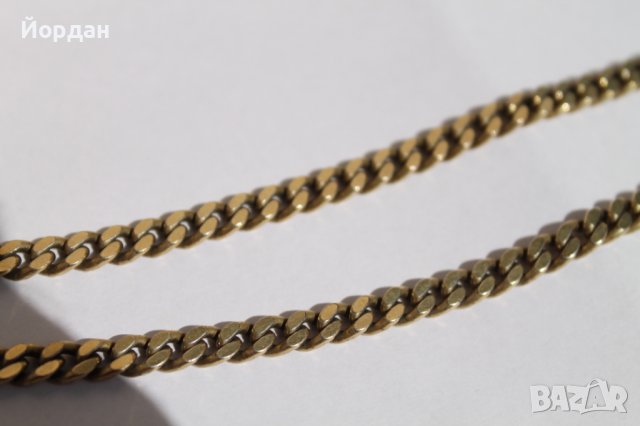 Сребърен позлатен ланец, снимка 2 - Антикварни и старинни предмети - 38002501