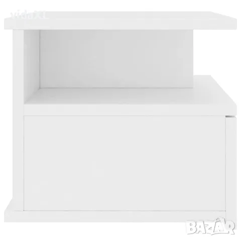 vidaXL Нощни шкафчета за стена, 2 бр, бели, 40x31x27см инженерно дърво, снимка 5 - Шкафове - 56147716