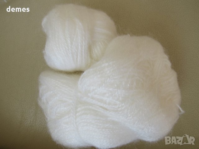 Снежно бяла прежда  46 грама, снимка 2 - Други - 30914187