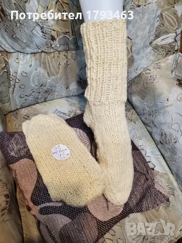 Ръчно плетени дамски чорапи от вълна, размер 39, снимка 1
