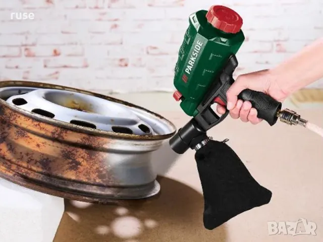 НОВИ! Пневматичен пясъкоструен пистолет PDSP 1000 Е6 + накрайници + 2кг пясък, снимка 3 - Други инструменти - 49873113