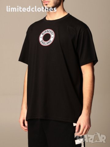 BURBERRY Black Archway Embroidered Circle Logo Мъжка Тениска size S и M, снимка 3 - Тениски - 37901256