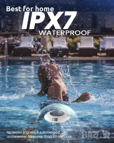 Соларен термометър  с 8 RGBW цветови режима, два цифрови дисплея , снимка 7 - Басейни и аксесоари - 51857173