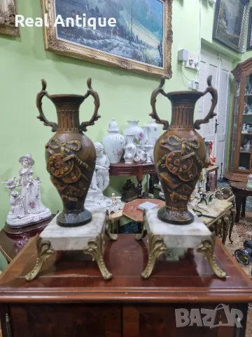 Страхотни големи антикварни колекционерски френски декораций за камина , снимка 1