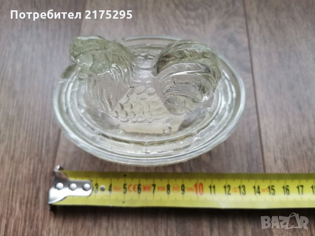 стъклена декорация-захарница, снимка 2 - Други ценни предмети - 31866867