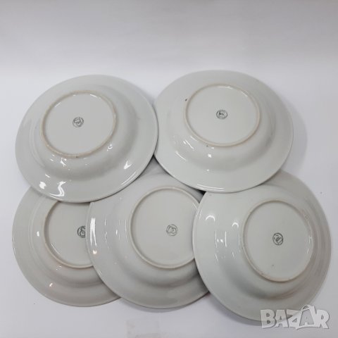 5 бр. Ретро порцеланови чинии за супа със синя ивица, неизползвани(5.2), снимка 6 - Други стоки за дома - 39649745