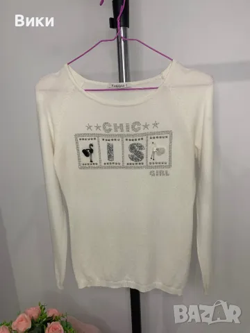 Блуза нежно плетиво универсален размер, снимка 2 - Блузи с дълъг ръкав и пуловери - 48764582