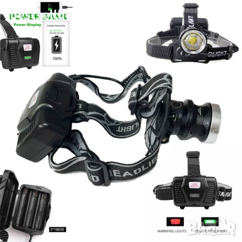 Мощен LED челник фенер за глава XHP70 презареждащ USB за лов риболов, снимка 2 - Къмпинг осветление - 31588122