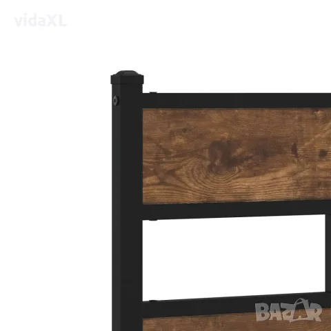 vidaXL Метална рамка за легло, без матрак, опушен дъб, 120x200 см, снимка 7 - Спални и легла - 56147478