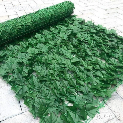 Ограда от зелени листа - панел за уединение с реалистичен вид 3 x 0,5 м, снимка 3 - Декорация за дома - 54088597