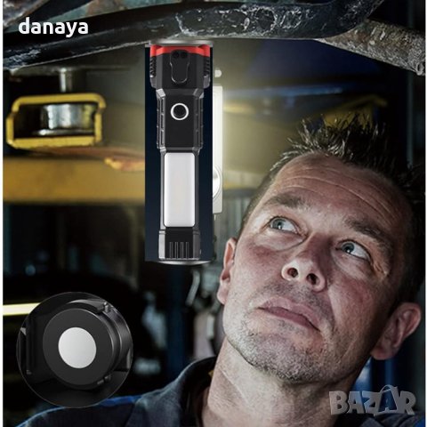 4263 Туристически Led фенер за оцеляване с чукче компас Резачка Магнити USB, снимка 5 - Къмпинг осветление - 42921242