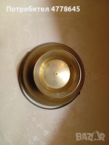 месинг свещник, купа и закачалка., снимка 4 - Антикварни и старинни предмети - 54239186