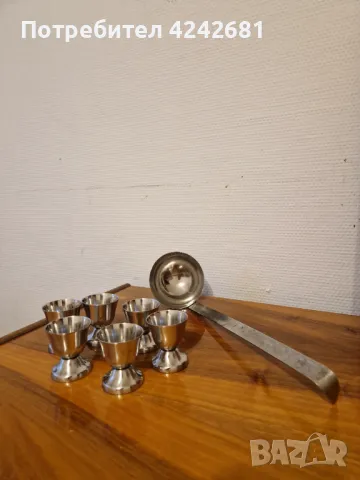 Иноксови поставки за яйца с подарък черпак, снимка 2 - Прибори за хранене, готвене и сервиране - 47316628