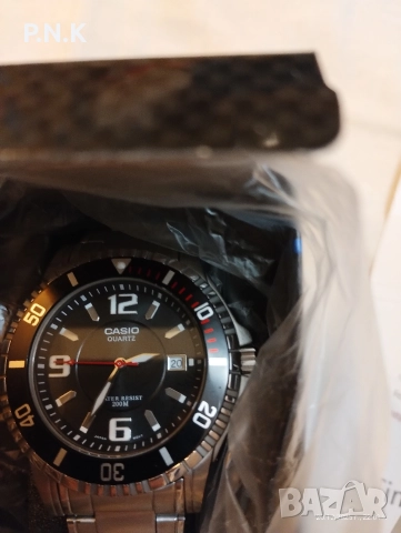 Нов мъжки ръчен часовник Casio херметик до 200 м с кристално стъкло , сертификат и касов бон, снимка 5 - Мъжки - 52861618