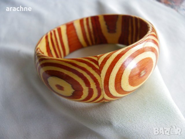 Гривна от много рядко централноафриканско дърво-Зебрано, снимка 5 - Гривни - 40842120