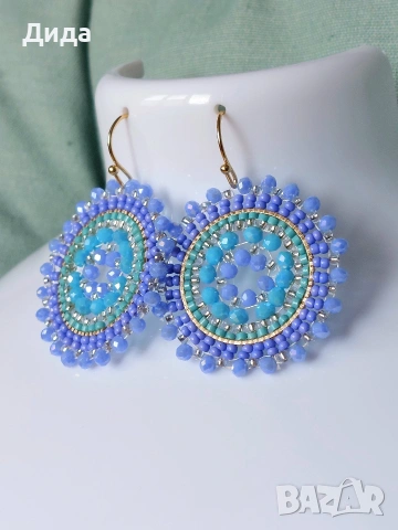 Нови обеци с кукички в три цвята, снимка 6 - Обеци - 53959474