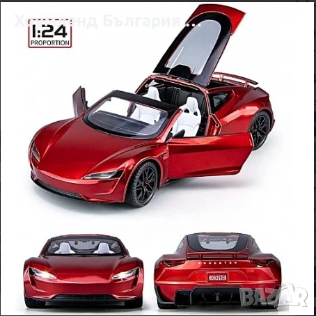Метална кола макет на Tesla с отварящи врати, светлини и звук, снимка 2 - Коли, камиони, мотори, писти - 54331863