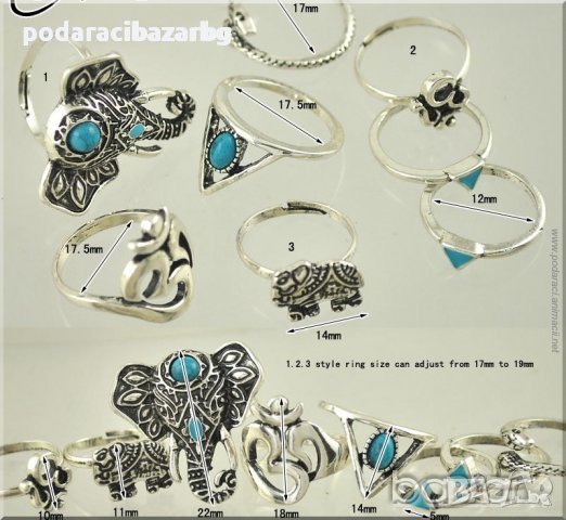 ЩАСТЛИВАТА ИНДИЯ - ГОЛЯМ КОМПЛЕКТ ДАМСКИ ПРЪСТЕНИ , снимка 3 - Бижутерийни комплекти - 31440363