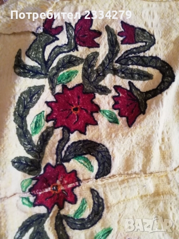 Стари неизползвани престилки изработени ръчно. Престилка фъкана бродерия, жълт вълнен плат. я , снимка 10 - Антикварни и старинни предмети - 51550513