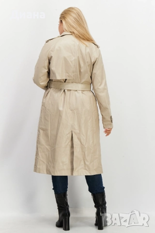 Кожен бежов тренч Forever 21, снимка 5 - Палта, манта - 52035514